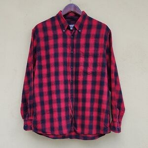 Merona Plaid Red and Black Men's Button-Down Shirt